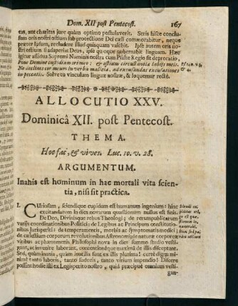 167-173, Allocutio XXV.