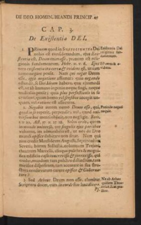 Cap. 3. De Existentia Dei.