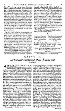 Capvt III. De Ethicone Alemanniæ Duce & uxore ejus Bersvinda.