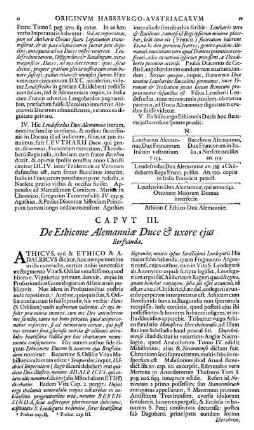Capvt III. De Ethicone Alemanniæ Duce & uxore ejus Bersvinda.