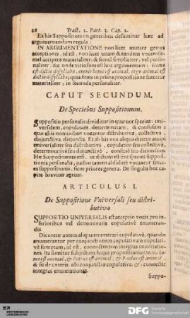 Caput Secundum.