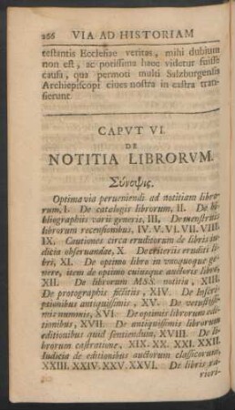 Caput VI. De Notitia Librorum