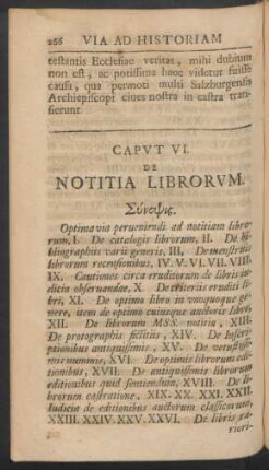 Caput VI. De Notitia Librorum