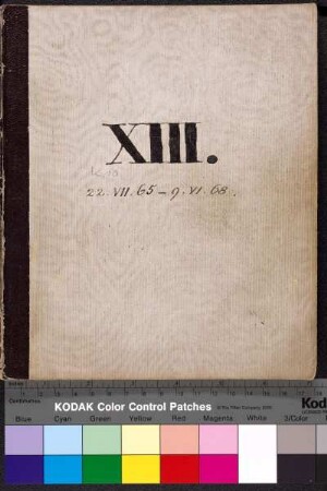 13: XIII, 22. VII. 65 - 9. VI. 68 [Laboratory Diary]