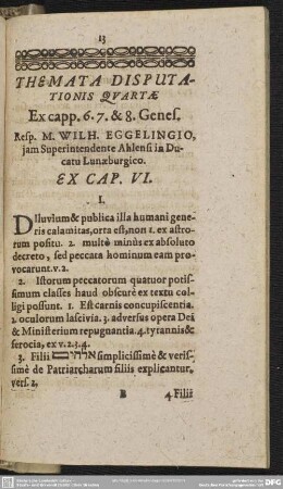 Themata Disputationis Quartae