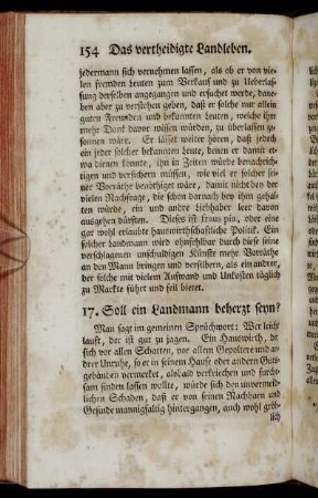17. Soll ein Landmann beherzt seyn?