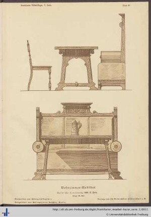 Blatt 90. Wohnzimmer-Mobiliar (Vergl. Bl. 89).