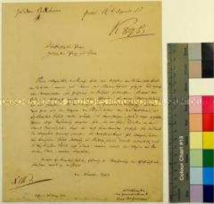 Brief des August Graf Neidhardt von Gneisenau an Heinrich Prinz von Preußen mit Bitte zur Freigabe des Major von Bardeleben als Unterstützungsoffizier für den Feldzug am Niederrhein