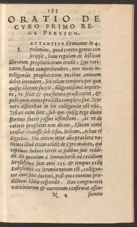 Oratio De Cyro Primo Rege Persico.