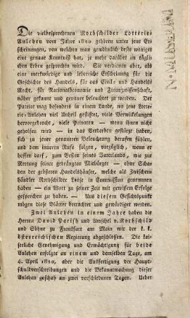 Beweis, daß die Rothschilder Loose zu 100 fl. wahre Lotterie-Loose sind : mit zwei Berechnungen