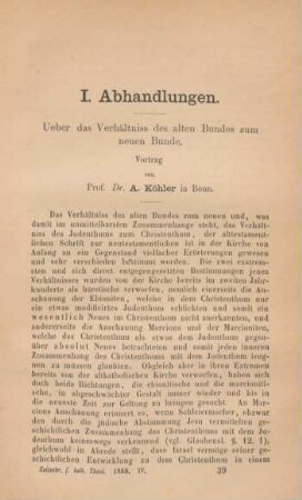 601-617 Ueber das Verhältnis des Alten Bundes zum neuen Bunde