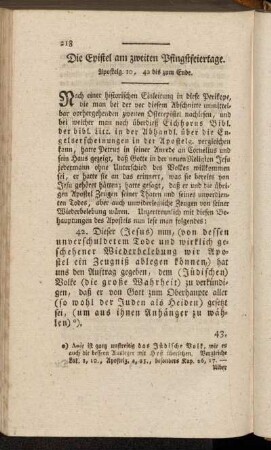 Die Epistel am zweiten Pfingstfeiertage. Apostelg. 10, 42 bis zum Ende