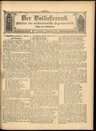 Ausgabe vom Sonntag, den 17. November 1907.