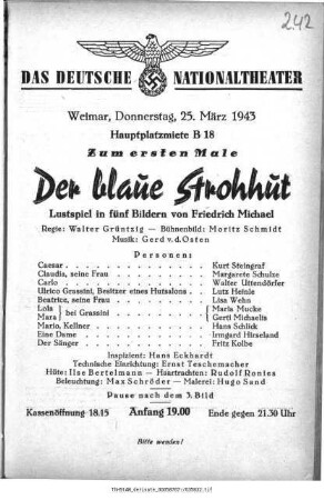 Der blaue Strohhut