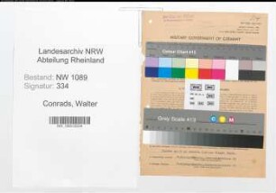 Entnazifizierung Walter Conrads , geb. 11.10.1921 (Polizeibeamter)