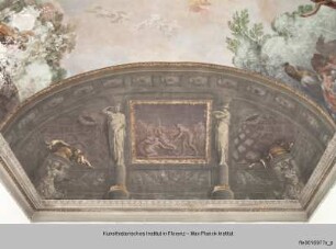 Deckengestaltung des Saales : Scheinarchitektur und Diana und Aktäon