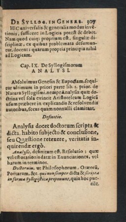 Cap. IX. De Syllogismorum Analysi.