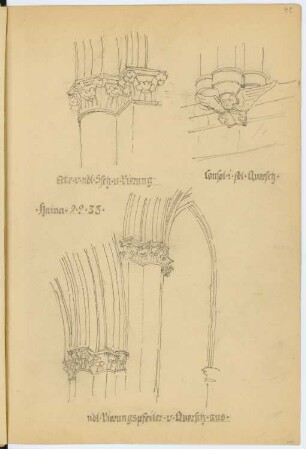 Zisterzienserkloster, Haina: Details Kapitelle, Pfeiler (aus: Skizzen- und Fotoalbum 2)
