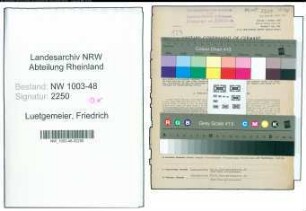Entnazifizierung Friedrich Luetgemeier , geb. 05.05.1898 (Studienrat)