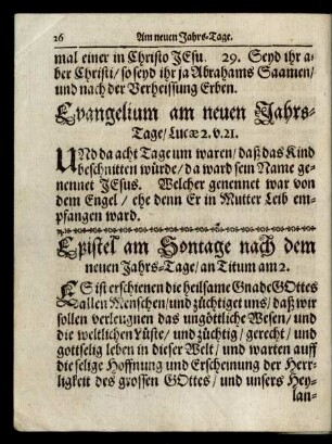 Epistel am Sontage nach dem neuen Jahrs-Tage/ ...