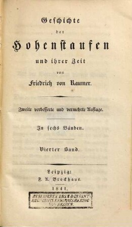 Geschichte der Hohenstaufen und ihrer Zeit, 4