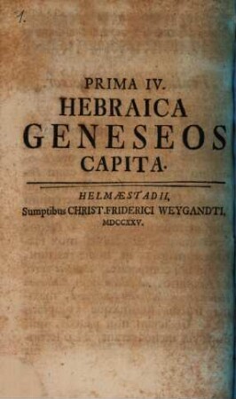 Prima quatuor hebraica geneseos capita