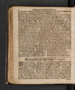 Evangelium am Sonntage Trinitatis.
