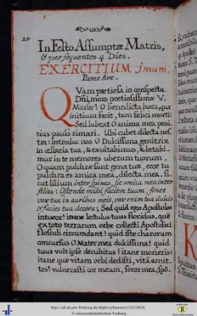 Exercitium I.
