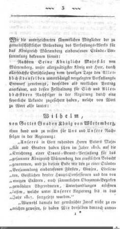 "Verfassungs-Urkunde für das Königreich Würtemberg, 25.9.1829"