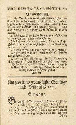 Am zwei und zwanzigsten Sontage nach Trinitatis 1751