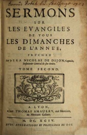 Sermons Sur Les Evangiles De Tous Les Dimanches De L'Année, 2