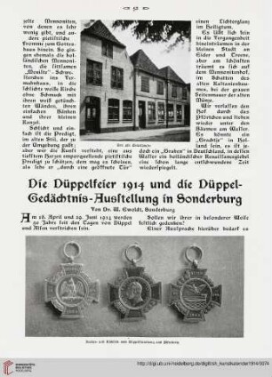 Die Düppelfeier 1914 und die Düppel-Gedächtnis-Ausstellung in Sonderburg