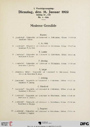 Moderne Gemälde (Nr. 1-184)