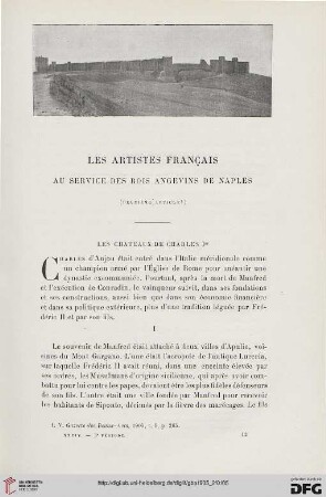 3. Pér. 34.1905: Les artistes français au service des rois angevins de Naples, 2, Les châteaux de Charles Ier