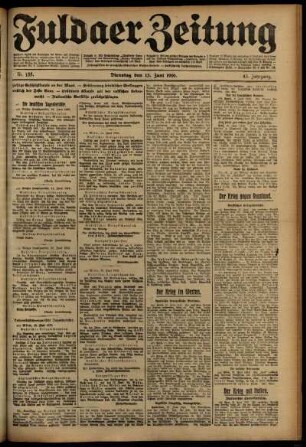 Ausgabe vom Dienstag, den 13. Juni 1916.