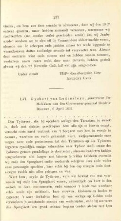 LVI. Gysbert van Lodensteyn, gouverneur der Molukken aan den Gouverneur-generaal Hendrik Brouwer, 6 April 1633