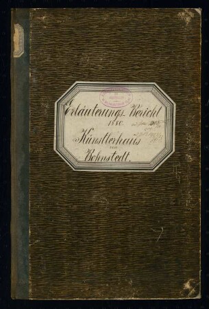 Vereinshaus der Berliner Künstler Schinkelwettbewerb 1880: Erläuterungsbericht
