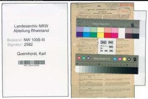 Entnazifizierung Karl Quernhorst , geb. 02.06.1903 (Schlachthofsdirektor)
