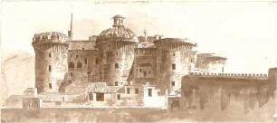 Gärtner, Friedrich von; Neapel (Italien); "Vue du Castello nuovo a` Napoli du cote´de la ville" - Perspektive