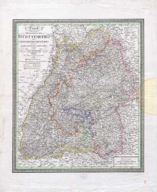 Charte von dem Königreiche Württemberg, dem Grossherzogthum Baden und den Laendern der Fürsten von Hohenzollern ; entworfen von C.F. Weiland