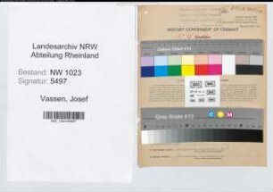 Entnazifizierung Josef Vassen , geb. 30.06.1901 (Steuerberater)