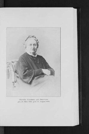 Mathilde Arnemann, geb. Stammann geb. 26. März 1809, gest. 21. August 1896.