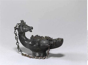 Lampe mit Pferdekopf am Griff