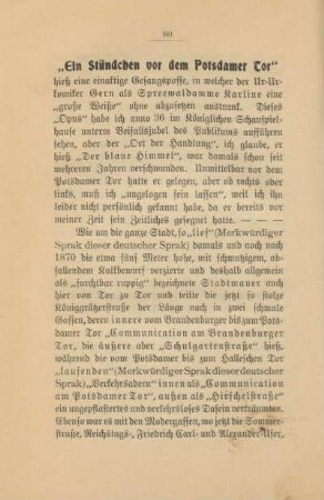 "Ein Stündchen vor dem Potsdamer Tor"