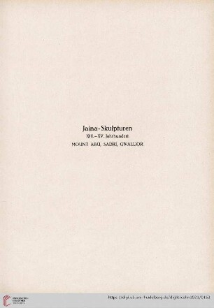 Jaina-Skulpturen XIII. - XV. Jahrhundert