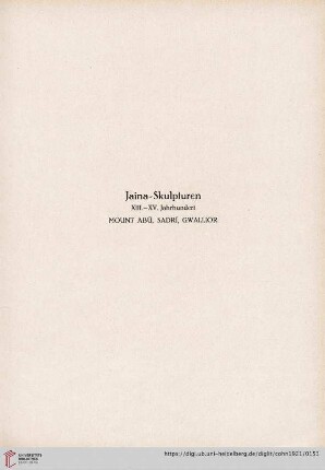 Jaina-Skulpturen XIII. - XV. Jahrhundert