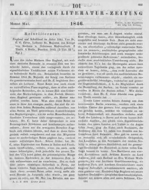 Carus, C. G.: England und Schottland im Jahre 1844. Berlin: Duncker 1845