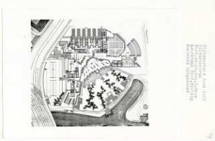 Kulturzentrum (Diplomarbeit bei Peter Poelzig): Grundriss Erdgeschoss 1:200