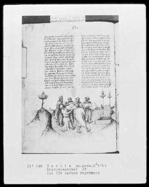 Historienbibel des Alten Testaments — Aarons Begräbnis, Folio 73verso