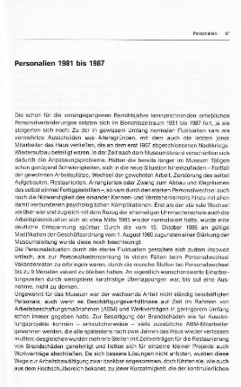 Personalien 1981 - 1987